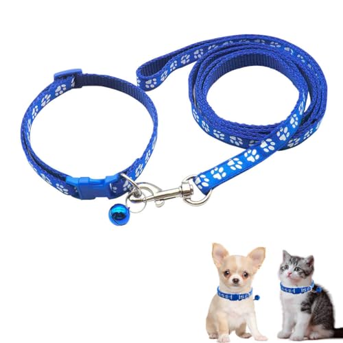 Hundehalsband und Leine, Nylon, Pfotenabdruck, Katzenhalsband und Leine, verstellbare Schnalle, für XS, kleine Welpen, Hunde, Mädchen, Kätzchen, Yorkie, Chihuahua, Größe XS Hundehalsband und Leine, Nylon, Pfotenabdruck, Katzenhalsband und Leine, verstellbare Schnalle, für XS, kleine Welpen, Hunde, Mädchen, Kätzchen, Yorkie, Chihuahua, Größe XS von cyhaen