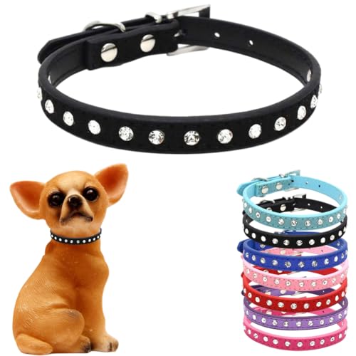 Katzenhalsband mit Strasssteinen, glitzernd, für kleine Rassen, Kätzchen, weiblich, schwarz, XXS Katzenhalsband mit Strasssteinen, glitzernd, für kleine Rassen, Kätzchen, weiblich, schwarz, XXS von cyhaen