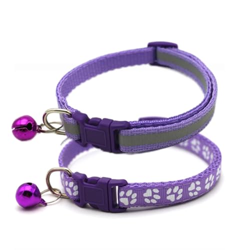 Lila Welpenhalsband mit Glöckchen, 2er-Pack, einfaches und reflektierendes Katzenhalsband mit Glöckchen für XXS, XS, kleine Haustiere, Hündinnen, kleine Kätzchen, Mädchen, Tier, Yorkie, Chihuahua, Lila Welpenhalsband mit Glöckchen, 2er-Pack, einfaches und reflektierendes Katzenhalsband mit Glöckchen für XXS, XS, kleine Haustiere, Hündinnen, kleine Kätzchen, Mädchen, Tier, Yorkie, Chihuahua, von cyhaen