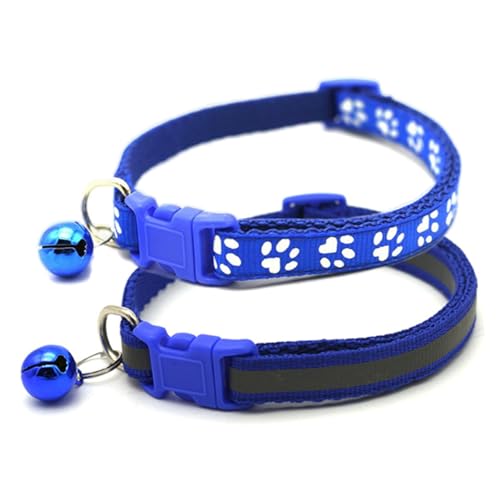 Welpenhalsband mit Glöckchen, 2 Stück, reflektierendes Kätzchen-Halsband, dunkelblau, Nylon, verstellbar, für XXS, XS, Jungen, Mädchen, Haustiere, weibliche Katze, Yorkie, Teetasse, Chihuahua, XS, Welpenhalsband mit Glöckchen, 2 Stück, reflektierendes Kätzchen-Halsband, dunkelblau, Nylon, verstellbar, für XXS, XS, Jungen, Mädchen, Haustiere, weibliche Katze, Yorkie, Teetasse, Chihuahua, XS, von cyhaen