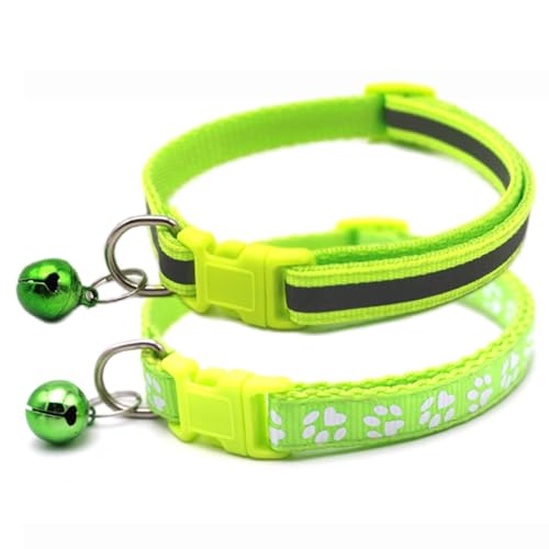 XS Hundehalsband mit Glöckchen, 2er-Pack, einfaches und reflektierendes Katzenhalsband mit Glöckchen für kleine Hunde, Jungen, Kätzchen, Mädchen, Tier, Yorkie, Chihuahua, Neongrün, Halsumfang XS Hundehalsband mit Glöckchen, 2er-Pack, einfaches und reflektierendes Katzenhalsband mit Glöckchen für kleine Hunde, Jungen, Kätzchen, Mädchen, Tier, Yorkie, Chihuahua, Neongrün, Halsumfang von cyhaen