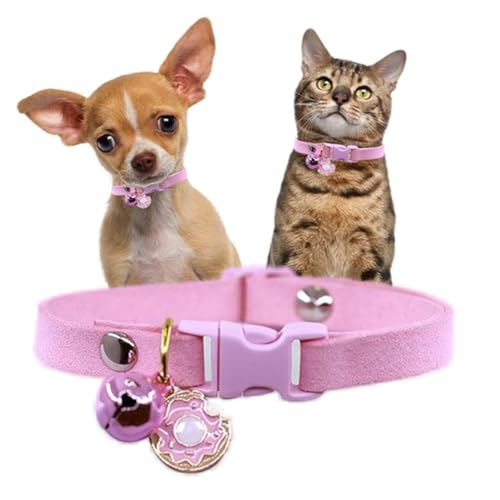 XXS Hundehalsband mit Glöckchen, hübsches kleines Mädchen-Kätzchen-Halsband, weiblich, Welpenhalsband mit Glöckchen für XXS, XS, kleine Hunde, Katze, Tier, Rosa, XXS XXS Hundehalsband mit Glöckchen, hübsches kleines Mädchen-Kätzchen-Halsband, weiblich, Welpenhalsband mit Glöckchen für XXS, XS, kleine Hunde, Katze, Tier, Rosa, XXS von cyhaen