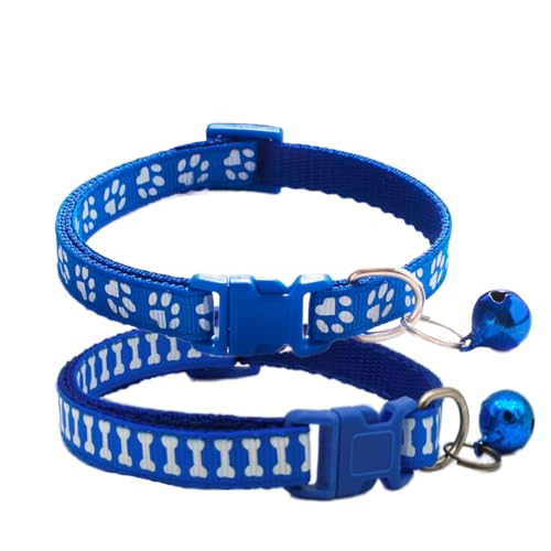 Xs Hundehalsband mit Glöckchen, 2 Stück, Basic & Bone Dunkelblau, Katzenhalsband mit Glöckchen, Welpenhalsband für XXS, XS, kleine Haustiere, Hunde, weibliche Kätzchen, Mädchen, Tier, Halsumfang 17,8 Xs Hundehalsband mit Glöckchen, 2 Stück, Basic & Bone Dunkelblau, Katzenhalsband mit Glöckchen, Welpenhalsband für XXS, XS, kleine Haustiere, Hunde, weibliche Kätzchen, Mädchen, Tier, Halsumfang 17,8 von cyhaen