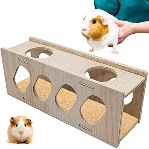 Hamsterversteck,Hölzerner Hamster unterirdischer Tunnel Spielzeug | Einfach zu installierendes Mehrzweck-Holzspielzeug für Hamsterübungen, Training, Erholung Cypreason von cypreason