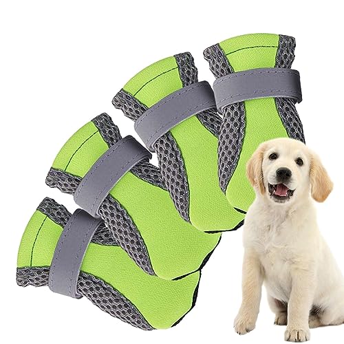 Kleine Hundeschuhe | Sommerwanderstiefel Mesh-Pfotenschutz | rutschfeste 4-teilige Hundeschuhe, verstellbar für Sommer, Outdoor, Wandern, Laufen Cypreason von cypreason