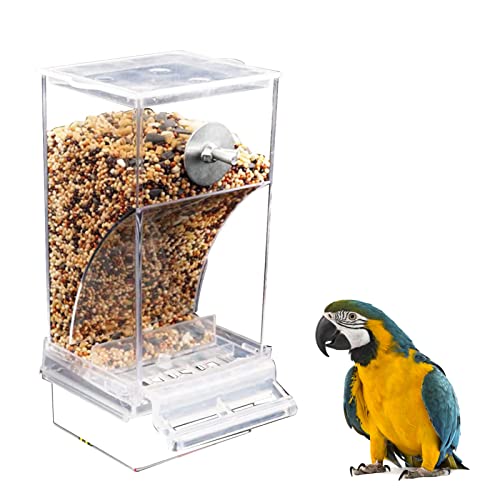 No Mess Bird Feeders – Automatischer Papageien-Futterspender - Acryl-Samen-Nahrungsmittelbehälter - Käfigzubehör für kleine und mittlere Sittiche Nymphensittiche von cypreason