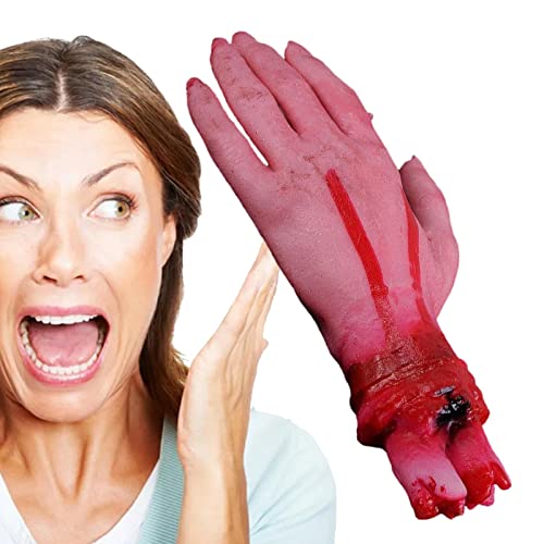 cypreason Halloween Blutiger Arm,Gruselige gefälschte blutige, gebrochene, abgetrennte Hand mit realistischem Aussehen - Menschliche Arme Hände blutige Tote Körperteile, gruselige gefälschte von cypreason