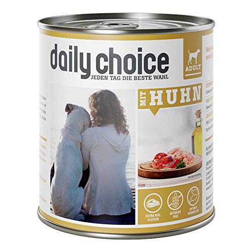 daily choice - 24 x 800 g - Nassfutter für Hunde - getreidefrei - Mit Huhn - 70% Frischfleisch- und Innereienanteil Optimale Verträglichkeit daily choice - 24 x 800 g - Nassfutter für Hunde - getreidefrei - Mit Huhn - 70% Frischfleisch- und Innereienanteil Optimale Verträglichkeit von daily choice
