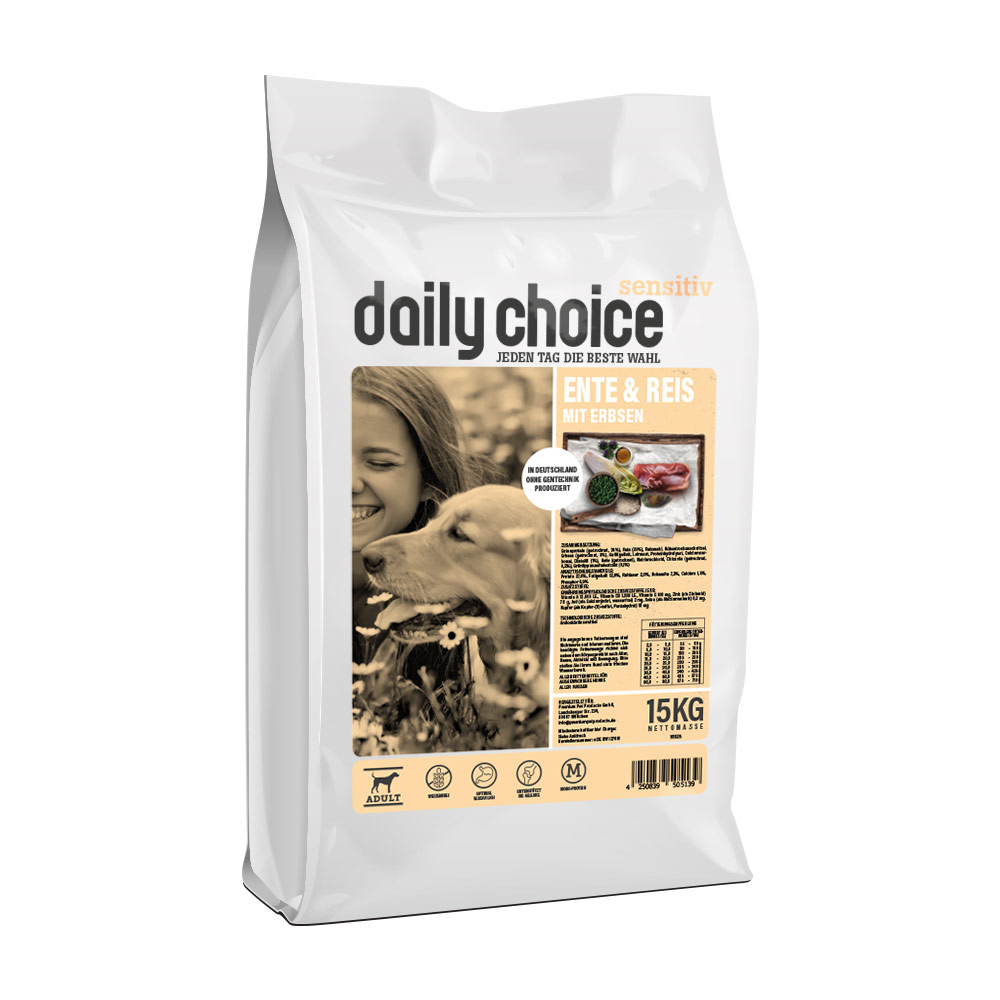 daily choice | Ente und Reis mit Erbsen | Sensitiv | 2 x 15 kg daily choice | Ente und Reis mit Erbsen | Sensitiv | 2 x 15 kg von daily choice