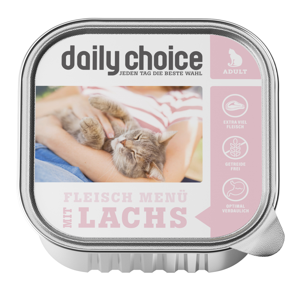 daily choice | Fleischmenü mit Lachs | 6 x 100 g daily choice | Fleischmenü mit Lachs | 6 x 100 g von daily choice