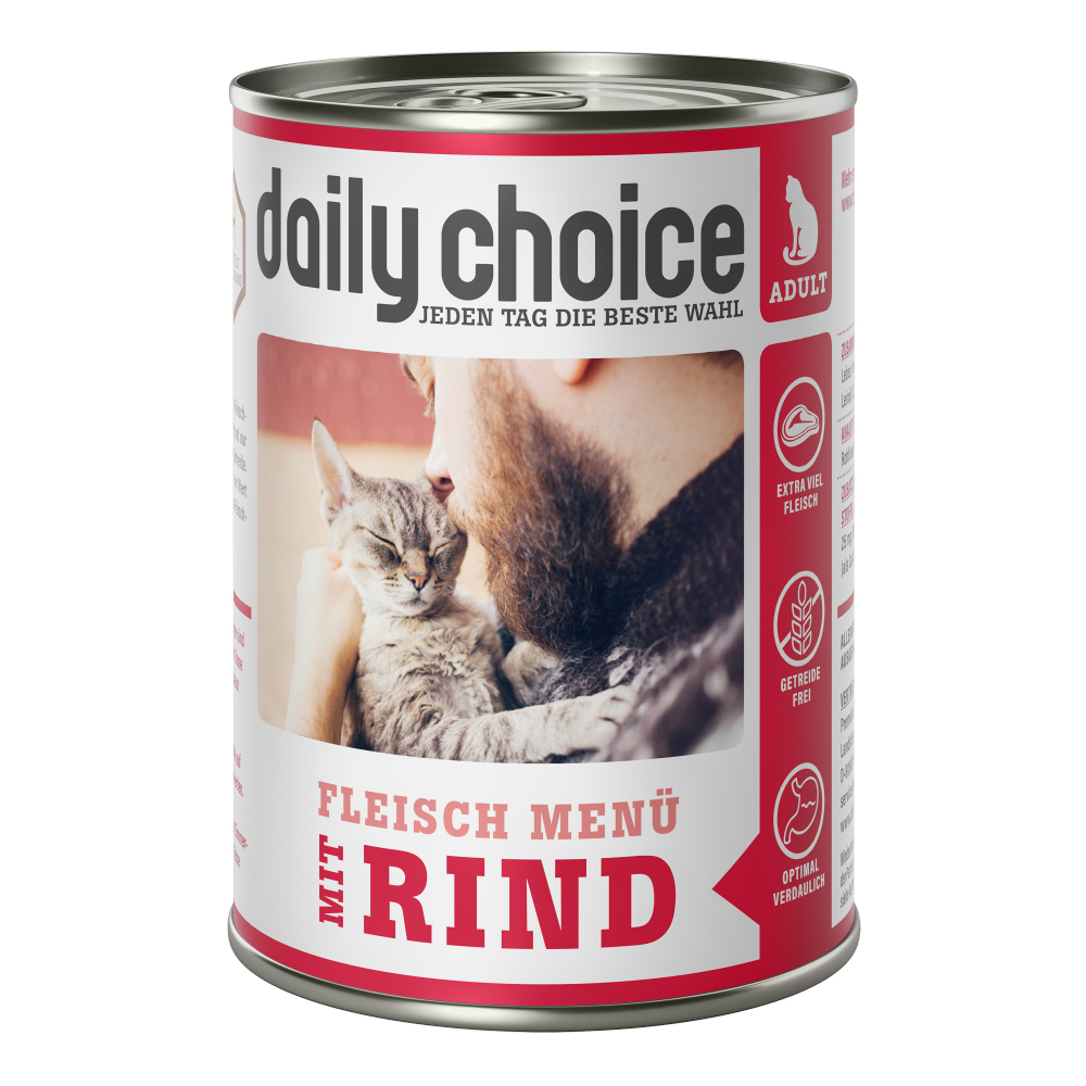 daily choice | Fleischmenü mit Rind |  | 6 x 400 g von daily choice