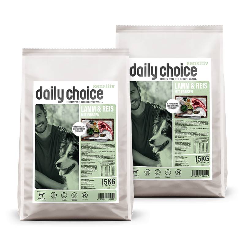 daily choice | Lamm und Reis mit Erbsen | Sensitiv | 2 x 15 kg von daily choice