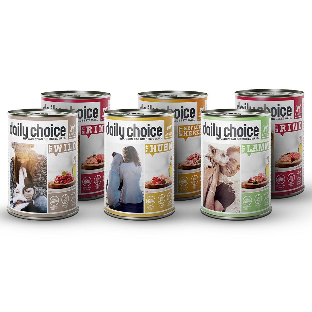 daily choice | Mixpaket Nassfutter für Hunde | 6 x 400 g daily choice | Mixpaket Nassfutter für Hunde | 6 x 400 g von daily choice
