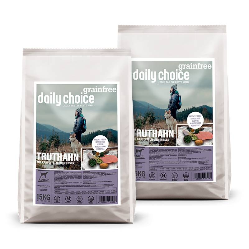 daily choice | Truthahn mit Kartoffeln und Erbsen | Grainfree | 2 x 15 kg von daily choice