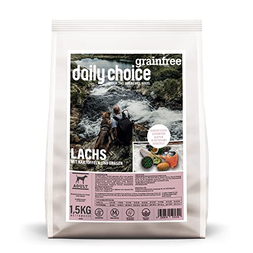 daily choice grainfree - 1,5 kg - Trockenfutter für Hunde - getreidefrei - Lachs mit Kartoffeln und Erbsen - Monoprotein mit Frischfleisch - Enthält Chicorée, Grünlippmuschel und wertvolle Kräuter daily choice grainfree - 1,5 kg - Trockenfutter für Hunde - getreidefrei - Lachs mit Kartoffeln und Erbsen - Monoprotein mit Frischfleisch - Enthält Chicorée, Grünlippmuschel und wertvolle Kräuter von daily choice