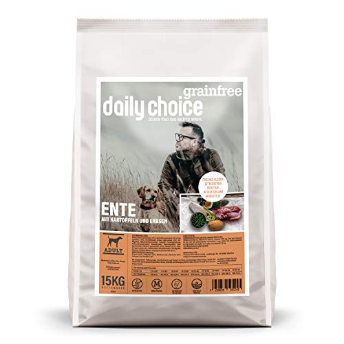 daily choice grainfree - 15 kg - Ente - Getreidefreies Trockenfutter für Hunde - Monoprotein Hundefutter mit Frischfleisch - Enthält Chicorée, Grünlippmuschel und wertvolle Kräuter daily choice grainfree - 15 kg - Ente - Getreidefreies Trockenfutter für Hunde - Monoprotein Hundefutter mit Frischfleisch - Enthält Chicorée, Grünlippmuschel und wertvolle Kräuter von daily choice