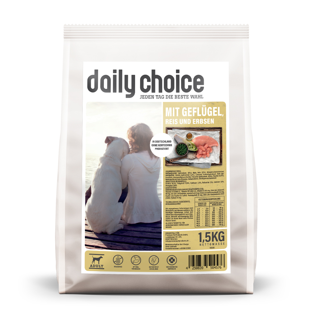 daily choice | mit Geflügel, Reis und Erbsen | Basic | 4 x 1,5 kg daily choice | mit Geflügel, Reis und Erbsen | Basic | 4 x 1,5 kg von daily choice