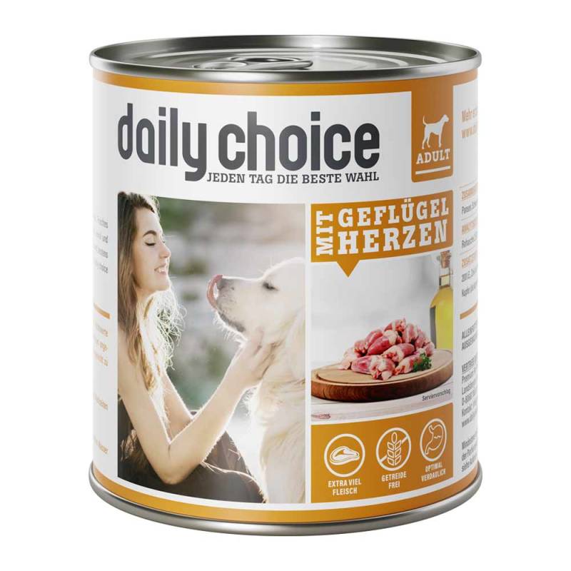 daily choice | mit Geflügelherzen | 30 x 800 g von daily choice
