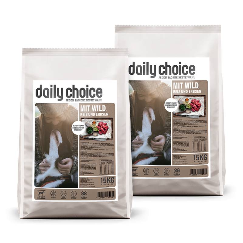 daily choice | mit Wild, Reis und Erbsen | Basic | 2 x 15 kg von daily choice