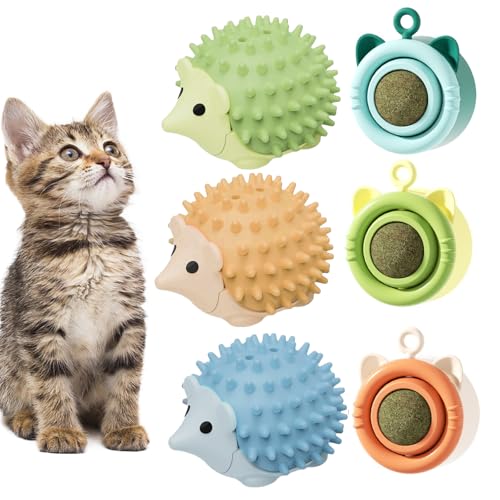 dancepandas Katzenminze Balls Spielzeug, 6 Stück Katzenspielzeug Catnip Ball für Katze Essbar Rotierende Katzenminze Ball Gesunde Natürliche Katzenleckerli für Katzen Zähne Sauber von dancepandas