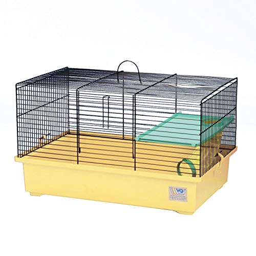 decorwelt Hamsterkäfige Beige Außenmaße 49x32,5x29 Nagerkäfig Hamster Plastik Kleintier Käfig mit Zubehör von decorwelt