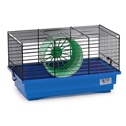 decorwelt Hamsterkäfige Blau Außenmaße 33,5x20x20 Nagerkäfig Hamster Plastik Kleintier Käfig mit Zubehör von decorwelt