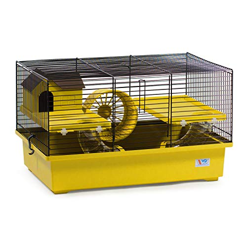 decorwelt Hamsterkäfige Gelb Außenmaße 49x32,5x29 Nagerkäfig Hamster Plastik Kleintier Käfig mit Zubehör von decorwelt