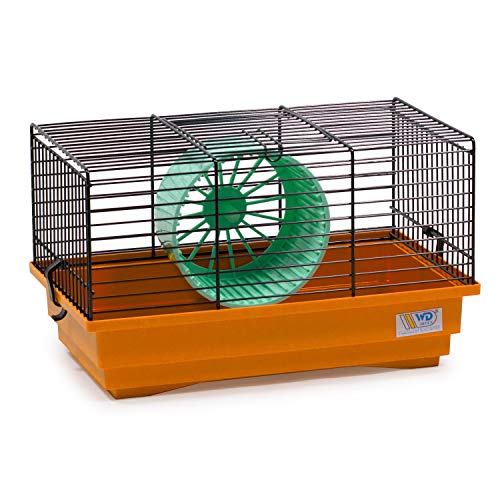 decorwelt Hamsterkäfige Orange Außenmaße 33,5x20x20 Nagerkäfig Hamster Plastik Kleintier Käfig mit Zubehör von decorwelt