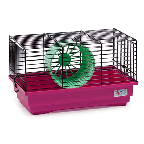 decorwelt Hamsterkäfige Pink Außenmaße 33,5x20x20 Nagerkäfig Hamster Plastik Kleintier Käfig mit Zubehör von decorwelt