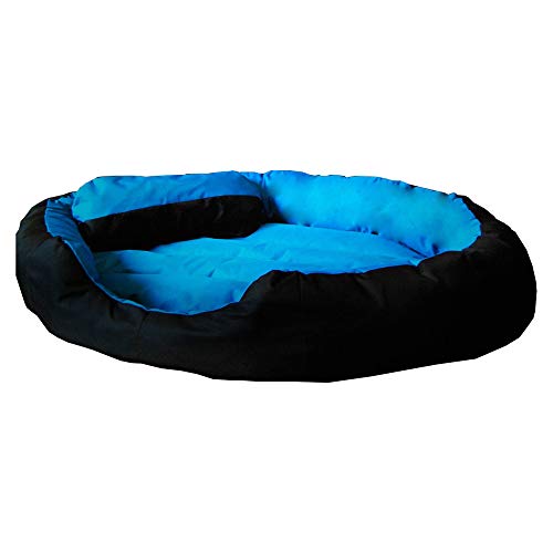 decorwelt Hundebett Hundesofa XL 90x60 cm Groß Blau Wasserdicht Waschbar Hundekissen Oval von decorwelt