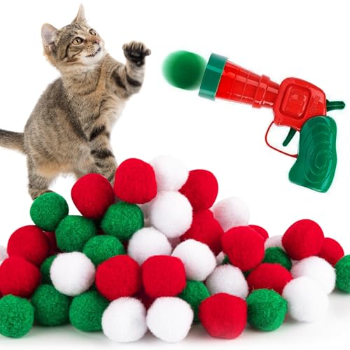 deegbbyi Katzenspielzeug, Launcher-Set mit 100 Bällen, Interaktives Katzenspielzeugs für Katzen Indoor, Interaktives Spielzeug für Katzens und Hunde, Cat Toy Ball Weihnachtsfarben (28mm) deegbbyi Katzenspielzeug, Launcher-Set mit 100 Bällen, Interaktives Katzenspielzeugs für Katzen Indoor, Interaktives Spielzeug für Katzens und Hunde, Cat Toy Ball Weihnachtsfarben (28mm) von deegbbyi