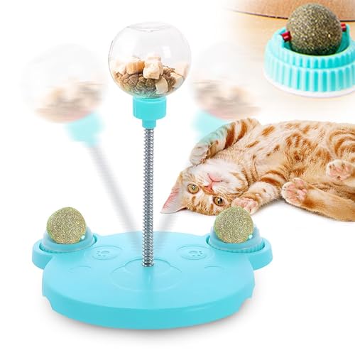 deegbbyi Wackelndes Hundeleckerli Spielzeug, Futterspielball, Katzen Futterautomat Spielzeug, Intelligenzspielzeug für Hunde, für Eine Spielerische Gewichtskontrolle (Blau) von deegbbyi