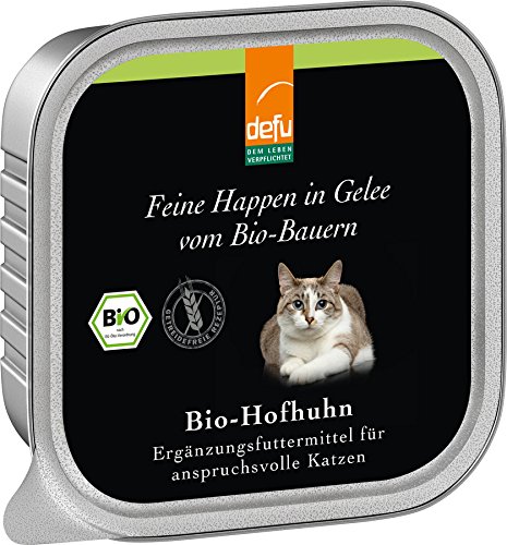 Defu Katze Bio-Hofhuhn in Gelee, Nassfutter, 16 x 100g von defu