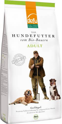 defu Hundefutter | 3 x 3 kg | Adult Bio Geflügel | Premium Bio Trockenfutter für ausgewachsene Hunde von defu