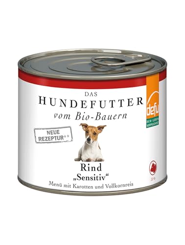 defu Hundefutter | 12 x 200 g | Bio Rind Sensitive | Premium Bio Nassfutter Menü für Hunde von defu