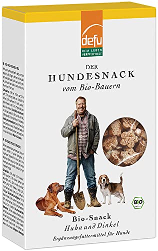 defu Hundesnack | 6 x 200 g | Bio Hundekekse Huhn & Dinkel | Premium Bio Leckerlis für Ihren Hund von defu