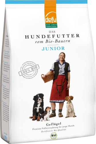 defu Hundefutter | 4 x 800 g | Junior Bio Geflügel | Premium Bio Trockenfutter für Junge Hunde von defu