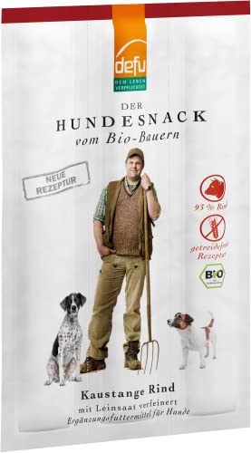 defu Hundesnack | 1 x 30 g | Kaustangen Rind | Premium Bio Snack | Belohnung Leckerlis für Hunde von defu