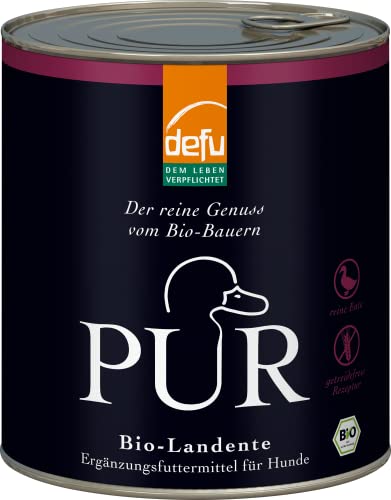 defu Hundefutter | 6 x 800 g | PUR Bio Landente | Premium Bio Nassfutter | Ergänzungsfuttermittel für Hunde von defu