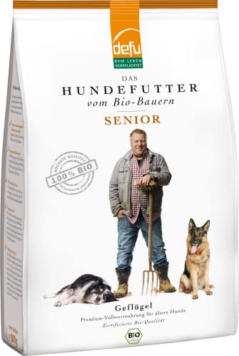 defu Hundefutter | 4 x 800 g | Senior Bio Geflügel | Premium Bio Trockenfutter für ältere Hunde von defu