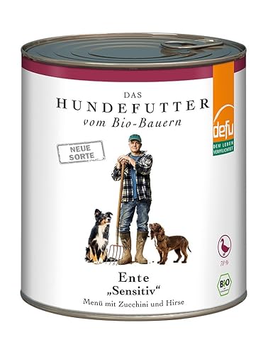 defu Hundefutter | 1 x 820 g | Bio Ente Sensitiv | Premium Bio Nassfutter Menü | Alleinfuttermittel für Hunde von defu