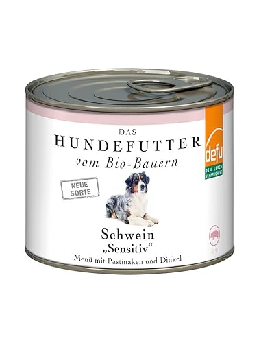 defu Hundefutter | 12 x 200 g | Bio Schwein Sensitiv | Premium Bio Nassfutter Menü | Alleinfuttermittel für Hunde von defu