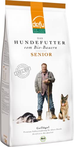 defu Hundefutter | 3 x 3 kg | Senior Bio Geflügel | Premium Bio Trockenfutter für ältere Hunde von defu