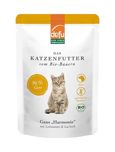defu Katzenfutter | 14 x 85 g | Bio Gans Harmonie Nassfutter | Premium Bio Katzenfutter | Pate für Katzen von defu