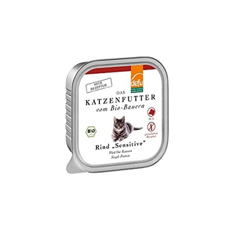 defu Katzenfutter | 1 x 100 g | Pate Bio Rind Sensitive | Premium Bio Alleinfuttermittel nass für Katzen defu Katzenfutter | 1 x 100 g | Pate Bio Rind Sensitive | Premium Bio Alleinfuttermittel nass für Katzen von defu