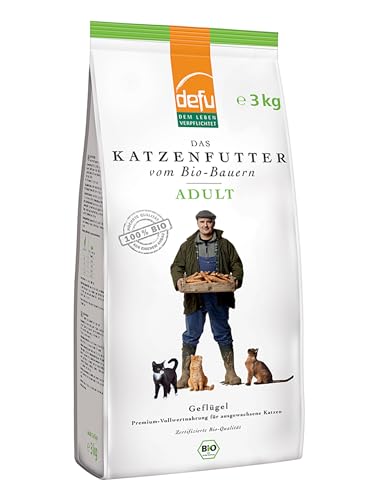 defu Katzenfutter | 1 x 3 kg | Adult Bio Geflügel Trockenfutter | Premium Bio Alleinfuttermittel für Katzen defu Katzenfutter | 1 x 3 kg | Adult Bio Geflügel Trockenfutter | Premium Bio Alleinfuttermittel für Katzen von defu