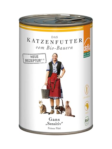 defu Katzenfutter | 1 x 400 g | Bio Gans Sensitiv | Getreidefreies Premium Bio Nassfutter Menü | Alleinfuttermittel für Katzen defu Katzenfutter | 1 x 400 g | Bio Gans Sensitiv | Getreidefreies Premium Bio Nassfutter Menü | Alleinfuttermittel für Katzen von defu