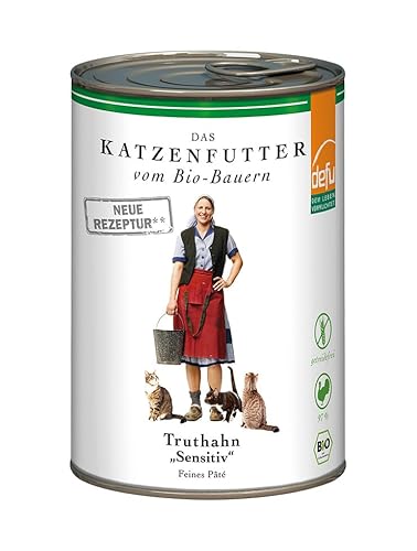 defu Katzenfutter | 12 x 400 g | Bio Truthahn Sensitiv | Getreidefreies Premium Bio Nassfutter Menü | Alleinfuttermittel für Katzen defu Katzenfutter | 12 x 400 g | Bio Truthahn Sensitiv | Getreidefreies Premium Bio Nassfutter Menü | Alleinfuttermittel für Katzen von defu