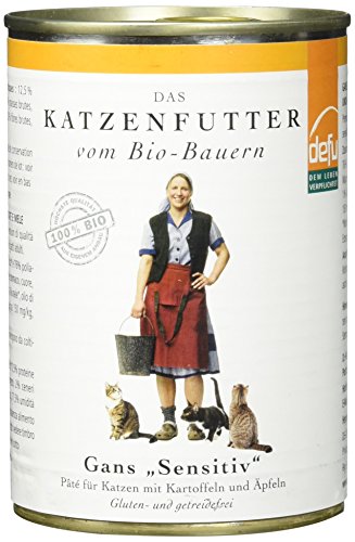 defu Katzenfutter | 12 x 410 g | Pate Bio Gans Sensitive | Alleinfuttermittel Premium Bio Nassfutter für Katzen defu Katzenfutter | 12 x 410 g | Pate Bio Gans Sensitive | Alleinfuttermittel Premium Bio Nassfutter für Katzen von defu