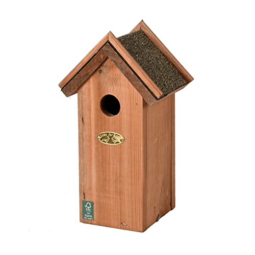 Nistkasten für Blaumeise - Holz-Brutkasten mit Bitumendach, H 27,5 x B 15 x T 11 cm von degawo